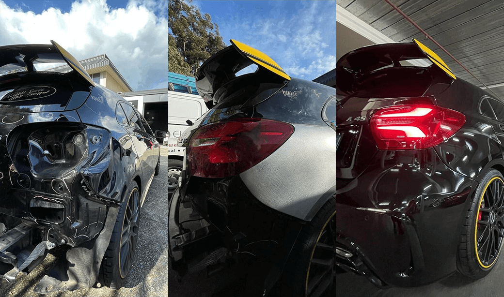 Accident smash repairs of Bodytech branded car in Sydney