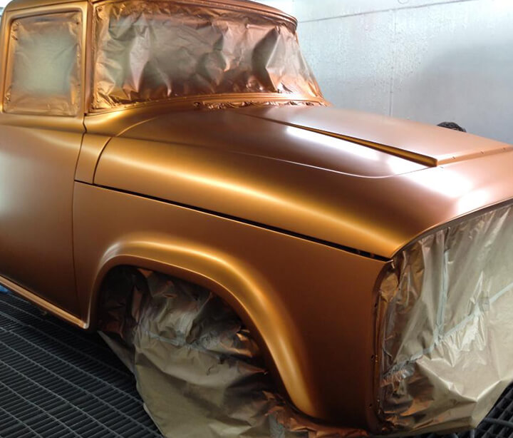 Powder coating for Ford pickup car restoration