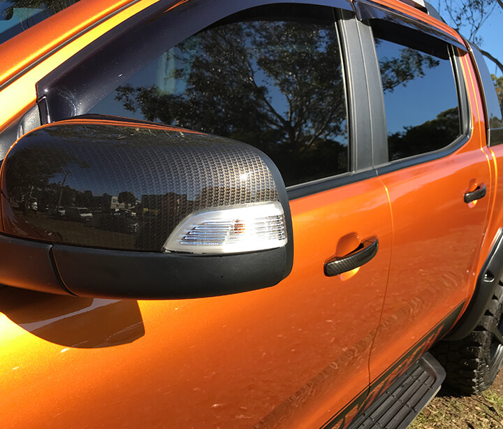 Hydro dipping services in Sydney on side mirror of Ranger