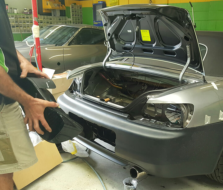Honda S2002 getting smash repair services in Sydney