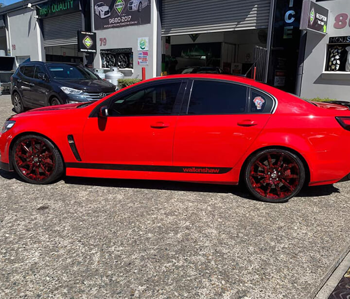 Red holden with hydrographics in Sydney