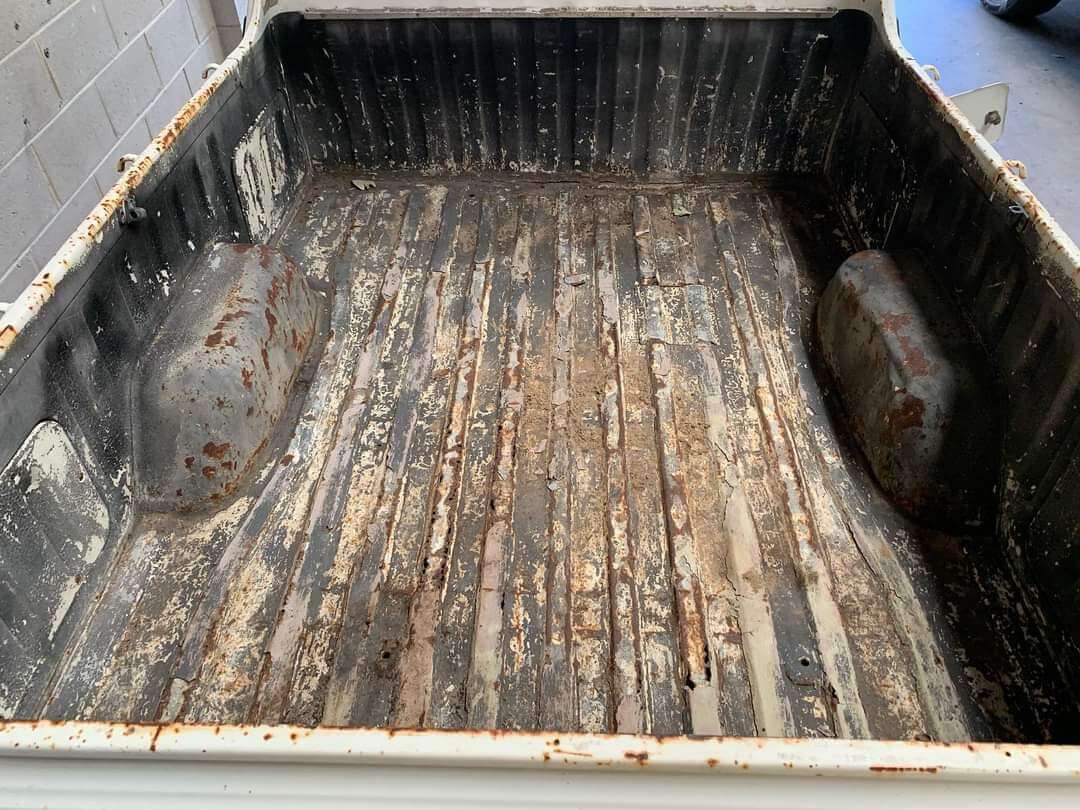 Old ute tray for car restoration sand blasting in Sydney