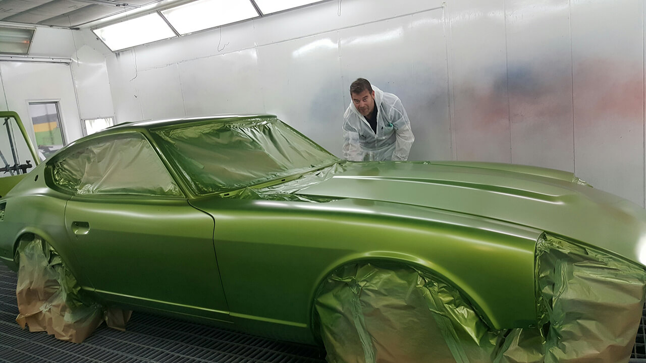 Green respray for 240z car restoration