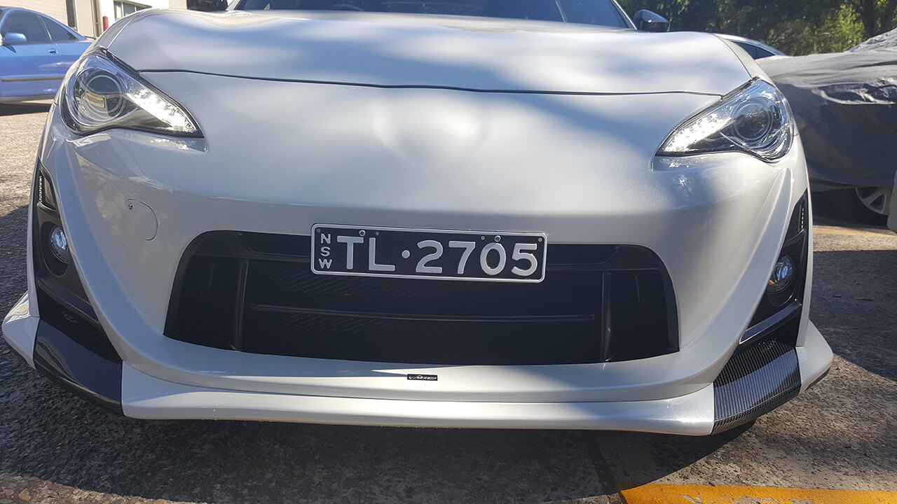 White Toyota car customisation in Sydney