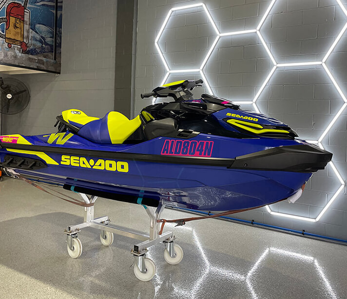 Purple jet ski repair and detailing Sydney