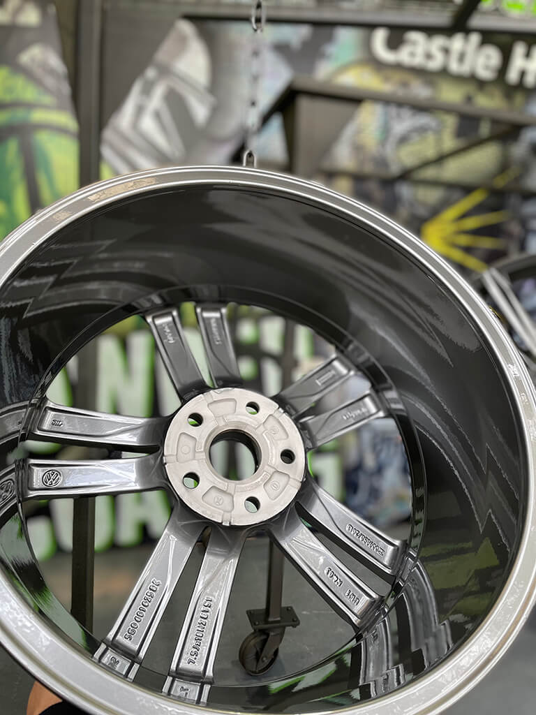 powder coated car wheel rims inside tyres