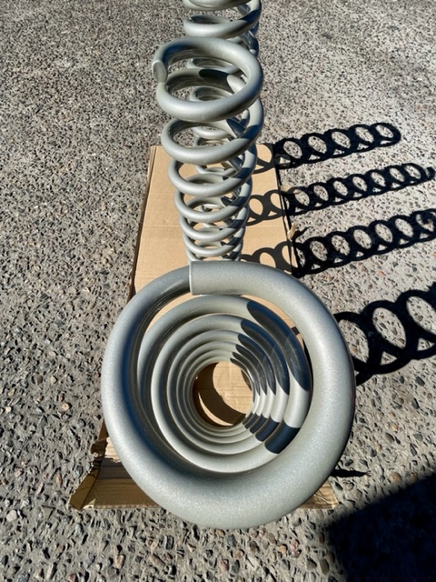 Powder coated springs close up